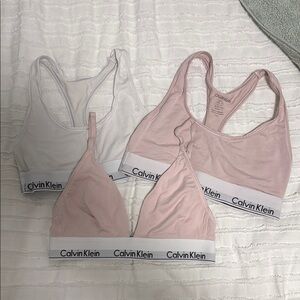 Calvin Klein Pink and White Bras Intimates Collection